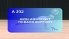 A 232 : HIGH V SUPPORT TO BACK SUPPORT