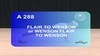 A 288 : FLAIR TO WENSON  OR WENSON TO FLAIR TO WENSON)