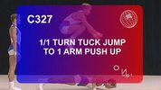 C327-1turn_Tuck_jump_to_1arm_push_up.flv