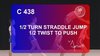 C 438 : ½ TURN STRADDLE JUMP ½ TWIST TO WENSON 