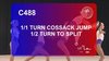 C 488 : 1/1 TURN COSSACK JUMP ½ TURN TO SPLIT