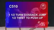 C510-1_1_2turn_Cossack_Jump_1_2twist_to_Push_Up.flv