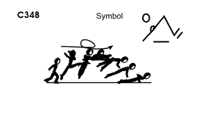 C 348 : 1/1 TURN STRADDLE LEAP TO PUSH UP