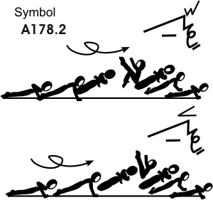 A178.2 : PLIO  PUSH UP ½ TWIST AIRBORNE COSSACK  (OR PIKE OR STRADDLE ) ½ TWIST  TO PUSH UP