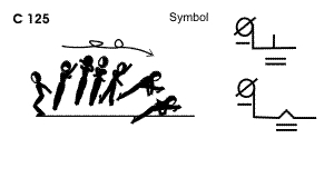 C 125 : 1 ½ AIR TURN TO FRONTAL SPLIT OR PRONE SPLIT 