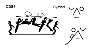 C 387 : ½   TURN STRADDLE JUMP 1/1 TURN