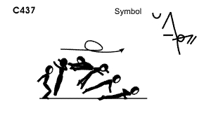 C 437 : 1/2 TURN STRADDLE JUMP ½ TWIST TO PUSH UP  