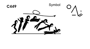 C 449 : 1/1 TURN STRADDLE JUMP TO 1 ARM PUSH UP (MARCHENKOV)