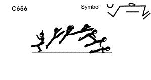 C 656 :  ½ TURN KICK SPLIT LEAP TO PUSH UP  