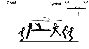 C 665 : ½ TURN SPLIT JUMP ½ TURN  