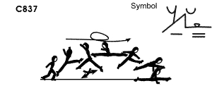 C 837 : SCISSORS LEAP ½ TURN ½ TURN TO SPLIT OR FRONTAL SPLIT 