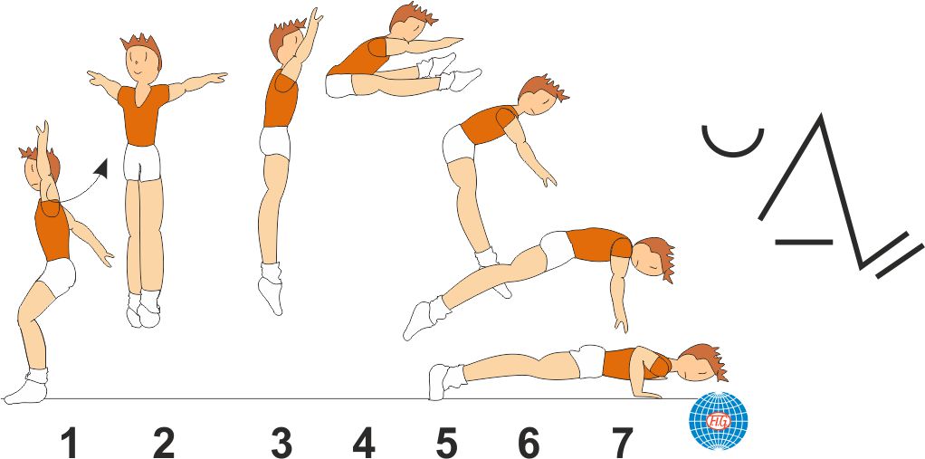 ½ TURN STRADDLE JUMP TO PUSH UP
