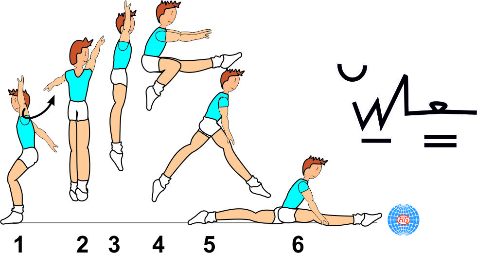 ½ TURN COSSACK JUMP TO SPLIT