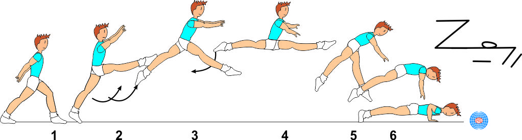 SWITCH SPLIT LEAP TO PUSH UP