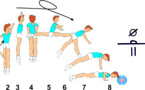 C 419 : 1 ½ TURN SPLIT JUMP TO PUSH UP