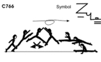 C 766 : SWITCH SPLIT LEAP ½  TURN TO SPLIT