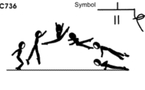 C 736 : FRONTAL SPLIT JUMP ½ TWIST TO PUSH UP (SHUSHUNOVA ½   TWIST)  