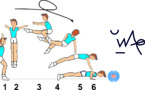 C 247 : ½ TURN COSSACK JUMP ½ TWIST TO PUSH UP