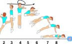 C 308 : 1/1 TURN STRADDLE LEAP TO PUSH UP