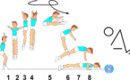 C 338 : 1/1 TURN STRADDLE JUMP TO PUSH UP