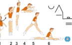 B5116 : ½ TURN STRADDLE JUMP TO SPLIT